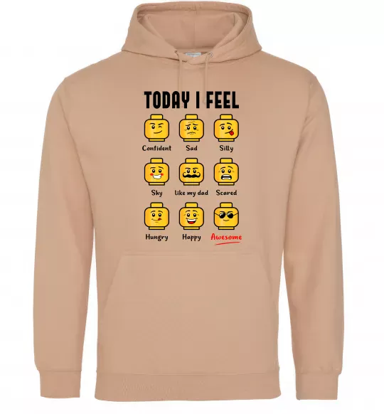 Женская толстовка (худи) Lego today I feel Песочный фото