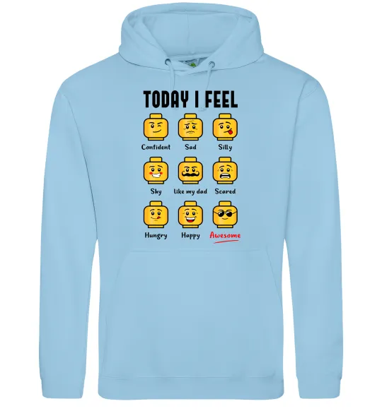 Женская толстовка (худи) Lego today I feel Голубой фото