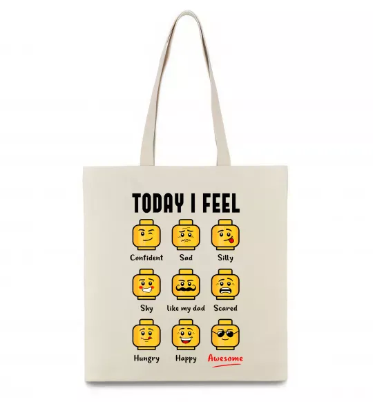 Эко-сумка Lego today I feel Бежевый фото
