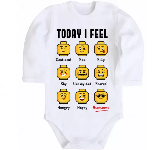 Дитячий бодік Lego today I feel Білий фото