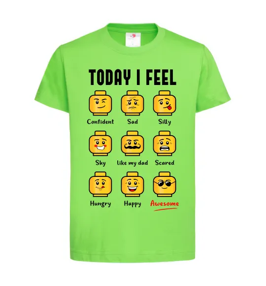 Детская футболка Lego today I feel Лаймовый фото