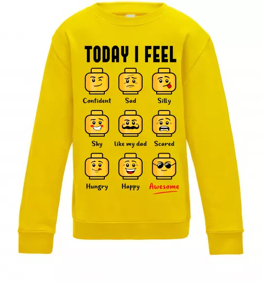 Дитячий світшот Lego today I feel Сонячно жовтий фото