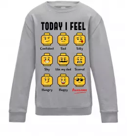 Дитячий світшот Lego today I feel Сірий меланж фото