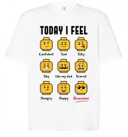 Футболка Оверсайз Lego today I feel Белый фото