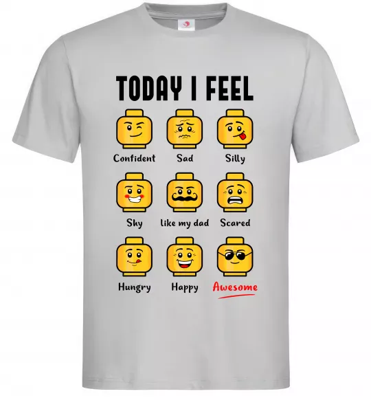 Мужская футболка Lego today I feel Серый фото