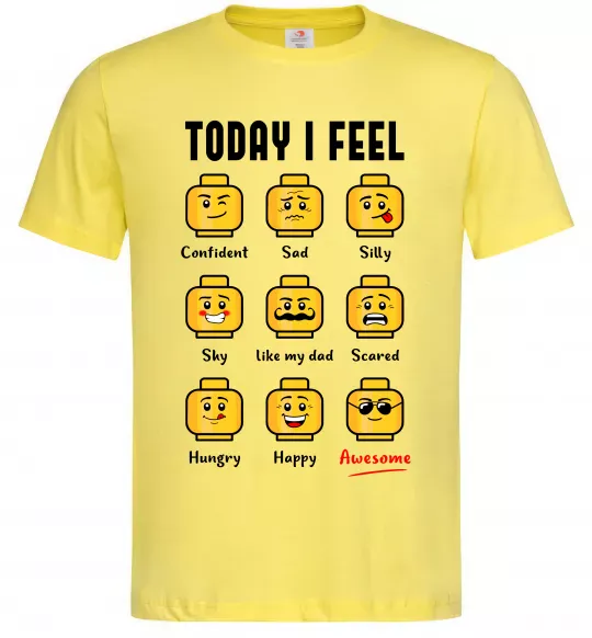 Мужская футболка Lego today I feel Лимонный фото