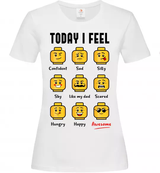 Женская футболка Lego today I feel Белый фото