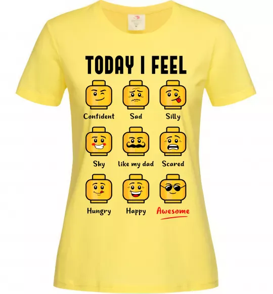 Женская футболка Lego today I feel Лимонный фото