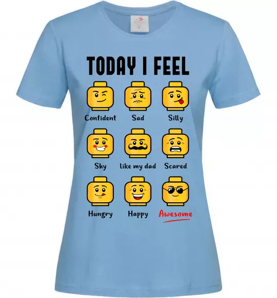 Женская футболка Lego today I feel Голубой фото