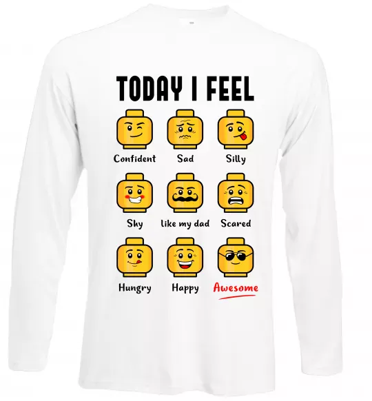 Лонгслів Lego today I feel Білий фото