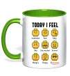 Чашка с цветной ручкой Lego today I feel Зеленый фото