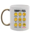 Чашка с цветной ручкой Lego today I feel Золото фото