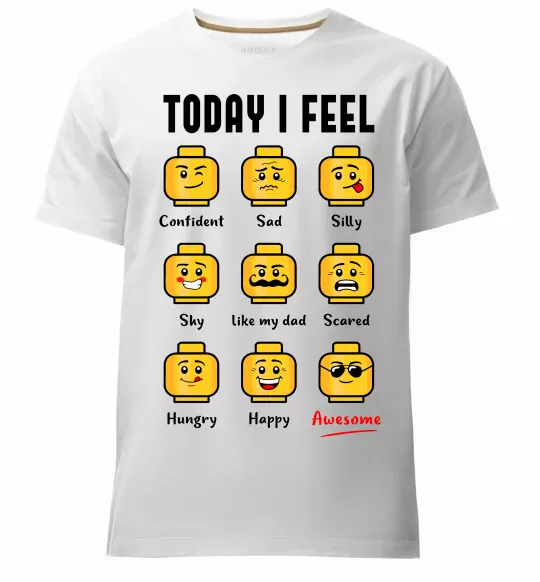 Мужская премиум футболка Lego today I feel Белый фото