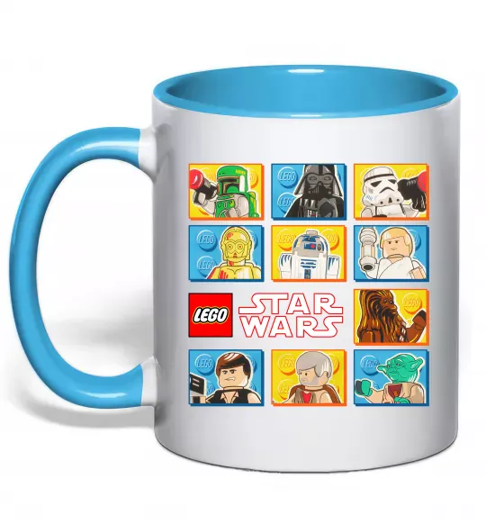 Чашка с цветной ручкой Lego Star Wars Голубой фото