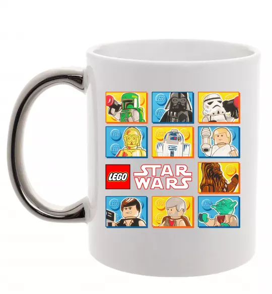 Чашка с цветной ручкой Lego Star Wars Серебро фото