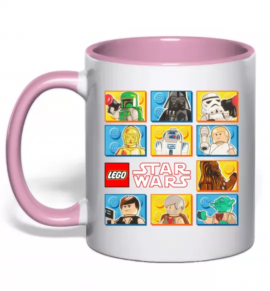 Чашка с цветной ручкой Lego Star Wars Нежно розовый фото