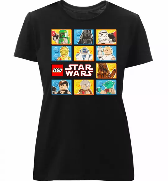 Женская премиум футболка Lego Star Wars Черный фото