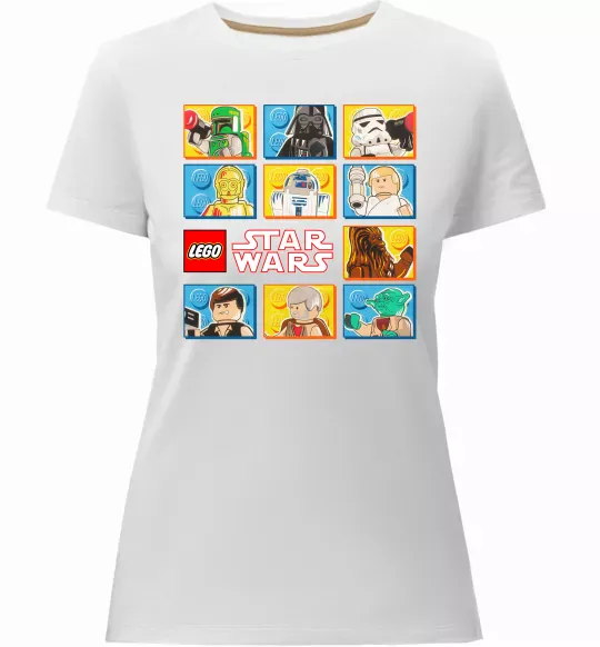 Женская премиум футболка Lego Star Wars Белый фото