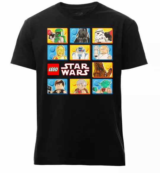 Чоловіча преміум футболка Lego Star Wars Чорний фото