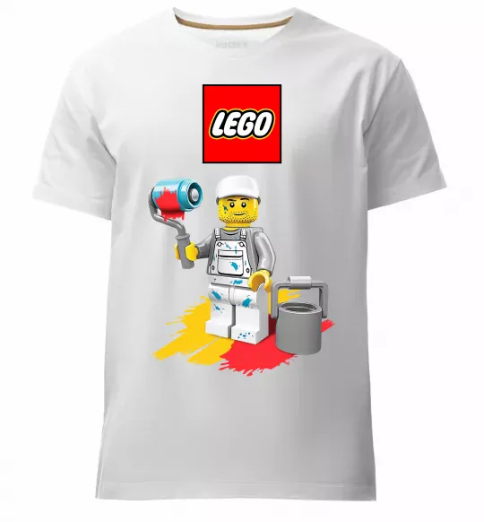 Чоловіча преміум футболка Lego painter Білий фото