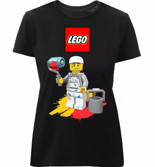 Женская премиум футболка Lego painter Черный фото