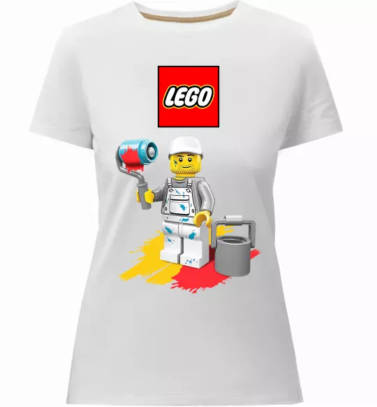 Женская премиум футболка Lego painter Белый фото