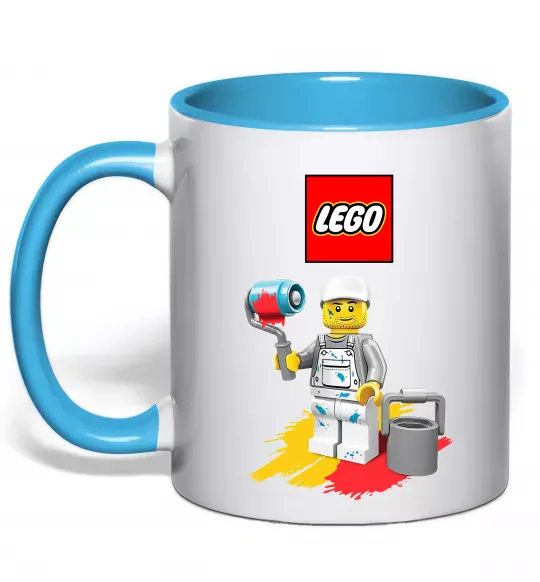 Чашка с цветной ручкой Lego painter Голубой фото