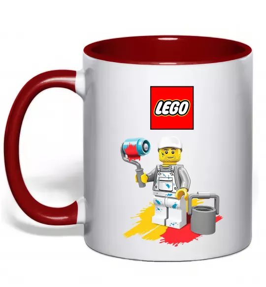 Чашка с цветной ручкой Lego painter Красный фото