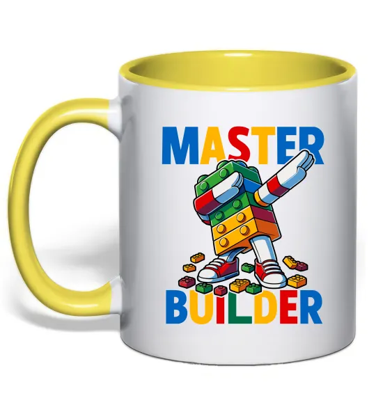 Чашка с цветной ручкой Master builder Лимонный фото