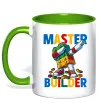 Чашка з кольоровою ручкою Master builder Зелений фото