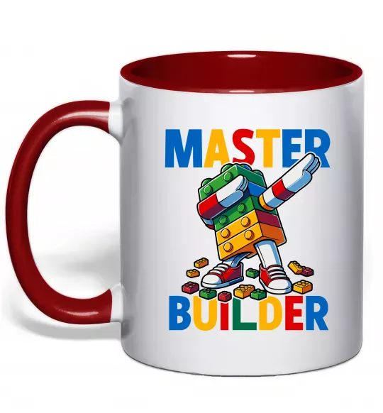 Чашка з кольоровою ручкою Master builder Червоний фото