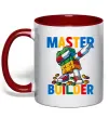 Чашка з кольоровою ручкою Master builder Червоний фото