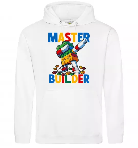 Чоловіча толстовка (худі) Master builder Білий фото
