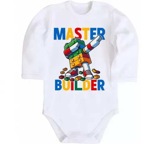 Детский боди Master builder Белый фото