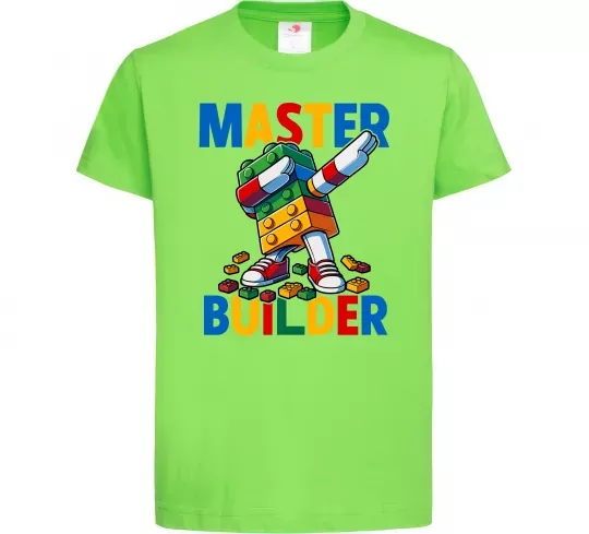 Дитяча футболка Master builder Лаймовий фото