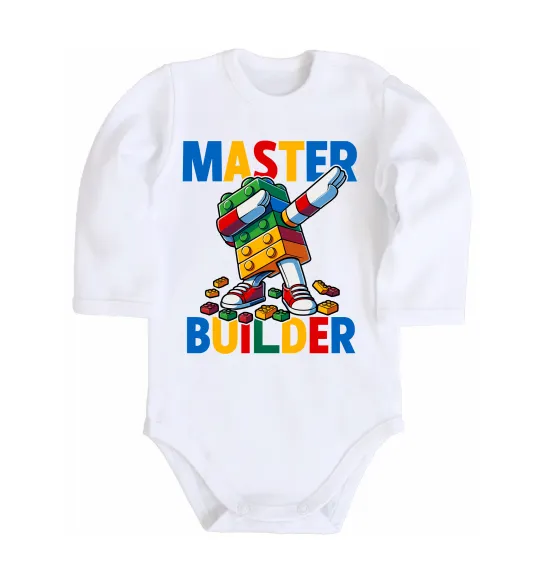Дитячий бодік Master builder Білий фото