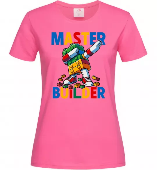 Жіноча футболка Master builder Яскраво-рожевий фото