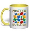 Чашка з кольоровою ручкою Master builder lego Сонячно жовтий фото