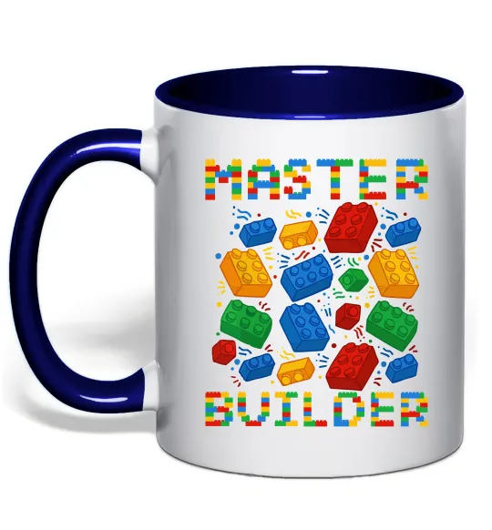 Чашка з кольоровою ручкою Master builder lego Глибокий темно-синій фото