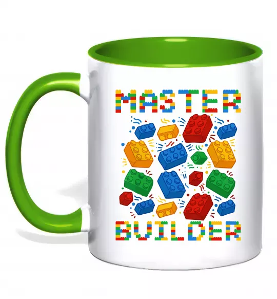 Чашка з кольоровою ручкою Master builder lego Зелений фото