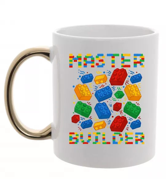 Чашка з кольоровою ручкою Master builder lego Золото фото