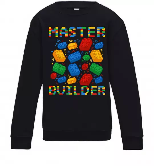 Детский Свитшот Master builder lego Черный фото