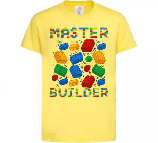 Дитяча футболка Master builder lego Лимонний фото