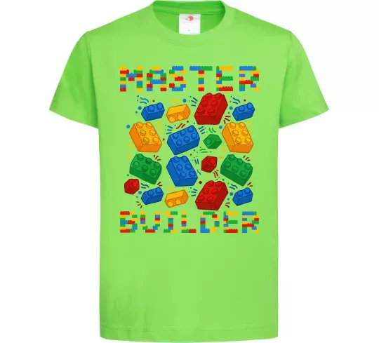 Дитяча футболка Master builder lego Лаймовий фото