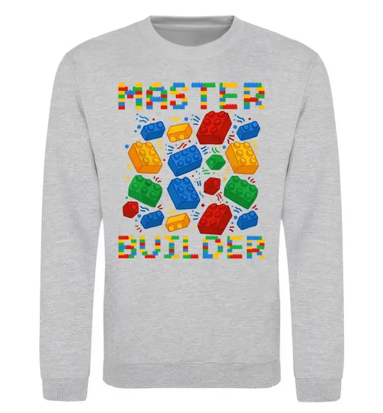 Свитшот Master builder lego Серый меланж фото