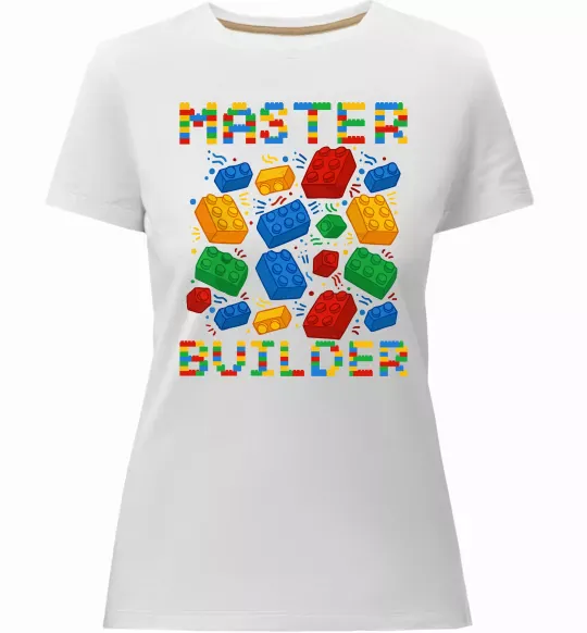 Женская премиум футболка Master builder lego Белый фото