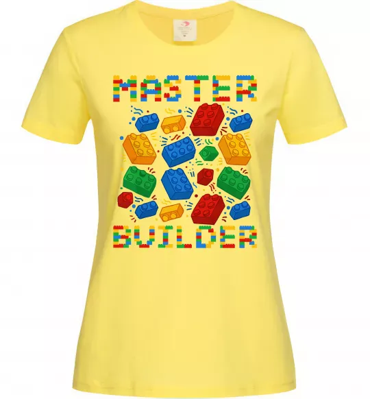 Женская футболка Master builder lego Лимонный фото