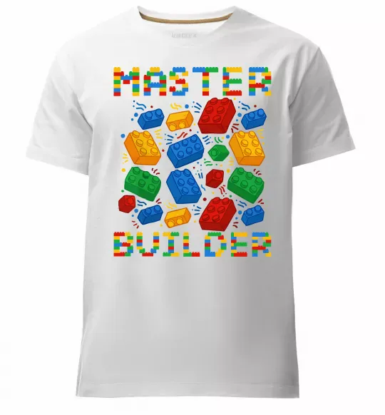 Мужская премиум футболка Master builder lego Белый фото