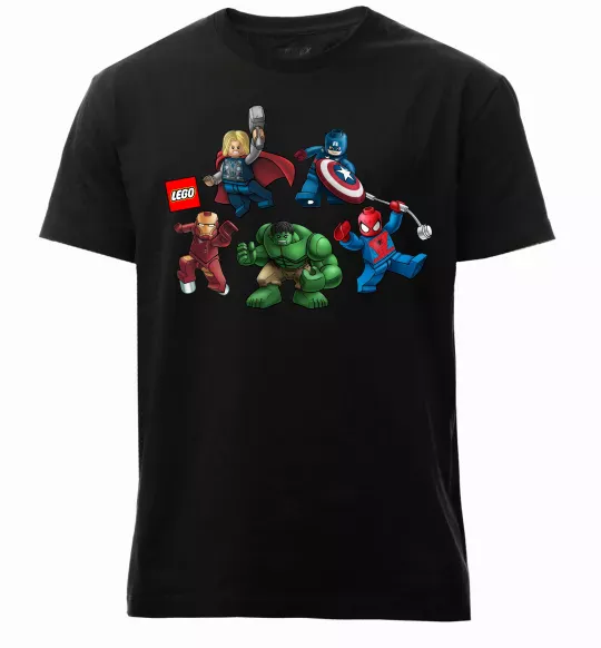 Чоловіча преміум футболка Lego Marvel Чорний фото