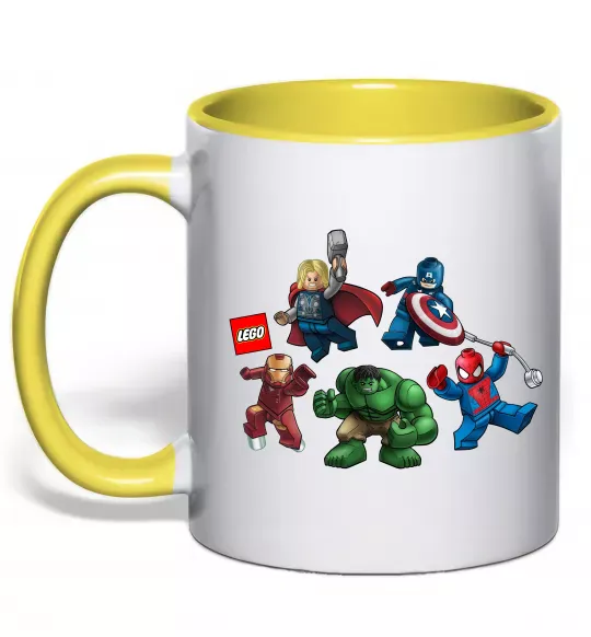 Чашка с цветной ручкой Lego Marvel Солнечно желтый фото